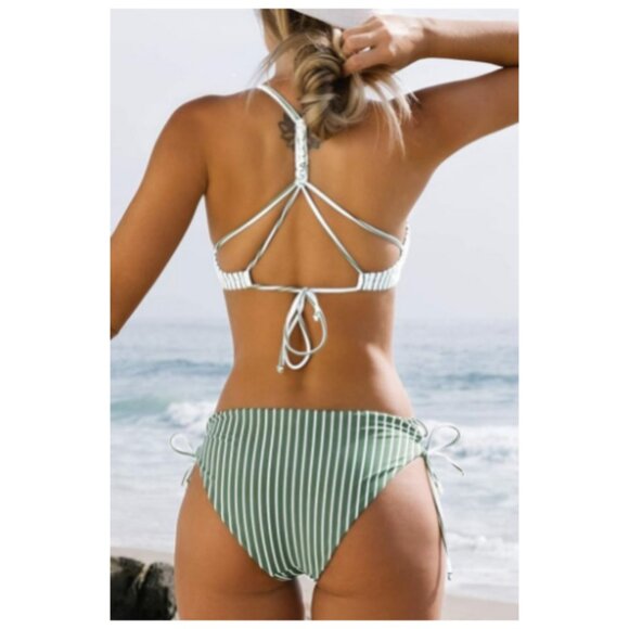 **CUPSHE** 2 Piece Bikini Back Braided Straps with Reversible Bottom Large NWT - Picture 4 of 10